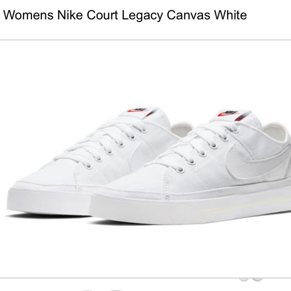 NIKE | Women’s Court Legacy White Canvas Sneaker 100 White/Summit White Size 10 - Picture 12 of 12